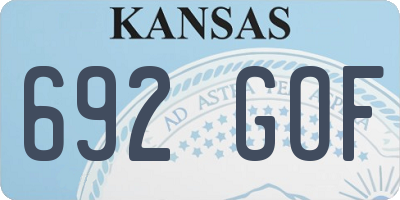 KS license plate 692GOF
