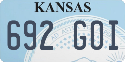 KS license plate 692GOI