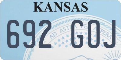 KS license plate 692GOJ