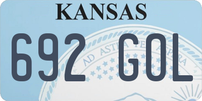 KS license plate 692GOL
