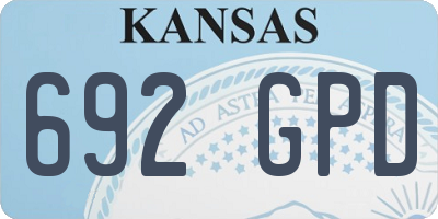 KS license plate 692GPD