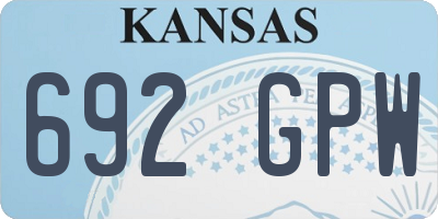 KS license plate 692GPW