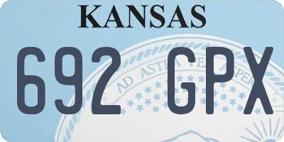 KS license plate 692GPX