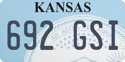 KS license plate 692GSI