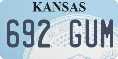 KS license plate 692GUM