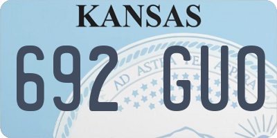 KS license plate 692GUO