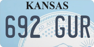 KS license plate 692GUR