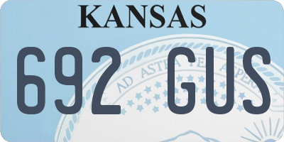 KS license plate 692GUS