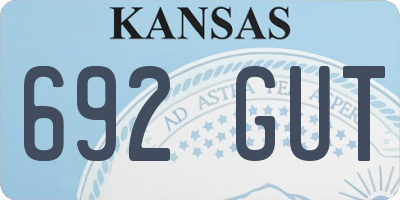 KS license plate 692GUT