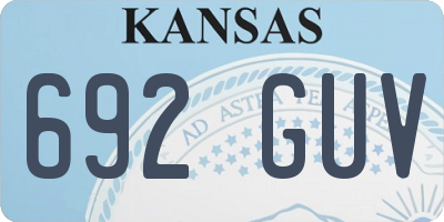 KS license plate 692GUV