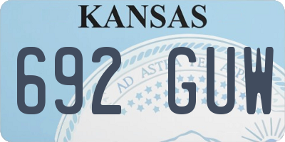KS license plate 692GUW