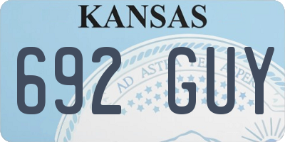 KS license plate 692GUY