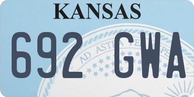 KS license plate 692GWA