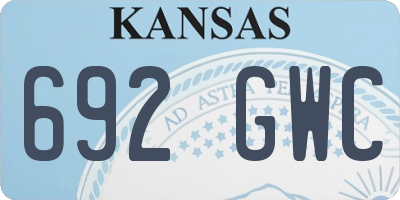 KS license plate 692GWC