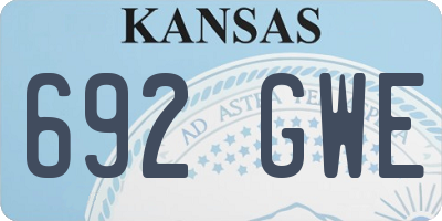 KS license plate 692GWE