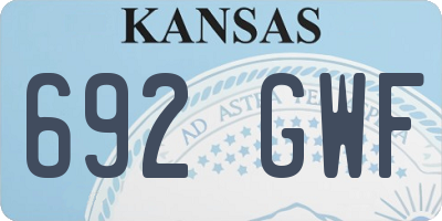 KS license plate 692GWF