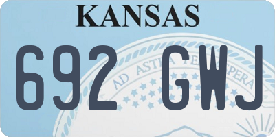 KS license plate 692GWJ