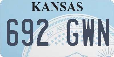 KS license plate 692GWN