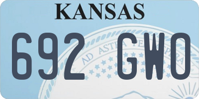 KS license plate 692GWO