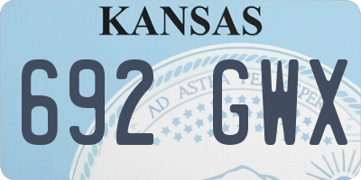 KS license plate 692GWX