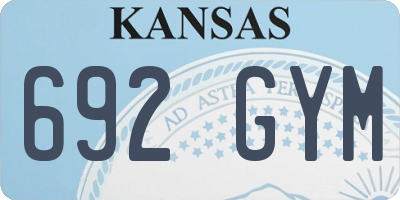 KS license plate 692GYM