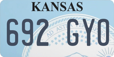 KS license plate 692GYO