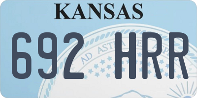 KS license plate 692HRR