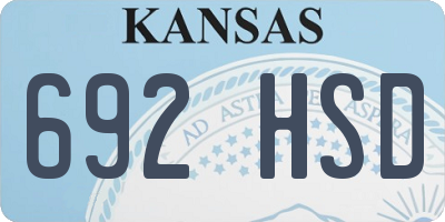 KS license plate 692HSD