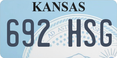 KS license plate 692HSG