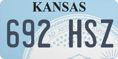 KS license plate 692HSZ