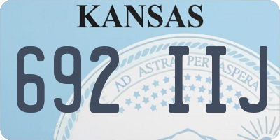 KS license plate 692IIJ