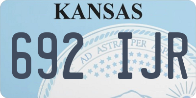 KS license plate 692IJR
