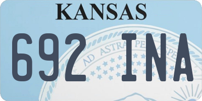 KS license plate 692INA