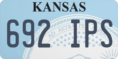 KS license plate 692IPS