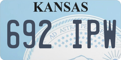 KS license plate 692IPW