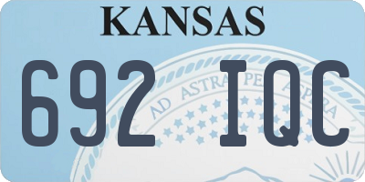 KS license plate 692IQC