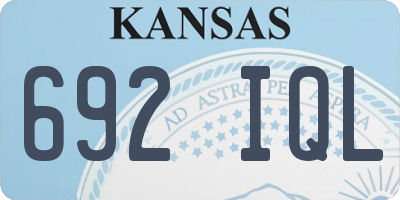 KS license plate 692IQL
