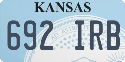 KS license plate 692IRB