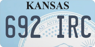 KS license plate 692IRC