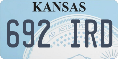 KS license plate 692IRD