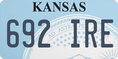 KS license plate 692IRE