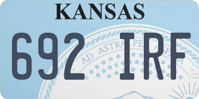 KS license plate 692IRF