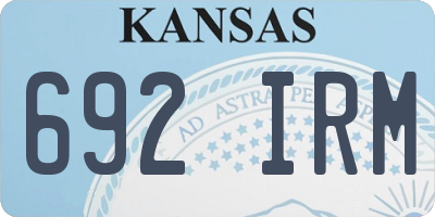 KS license plate 692IRM