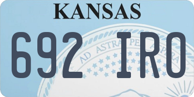 KS license plate 692IRO