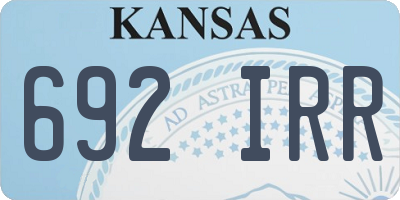 KS license plate 692IRR