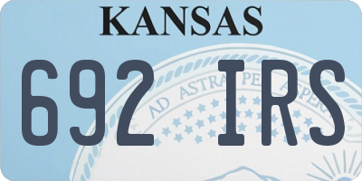 KS license plate 692IRS