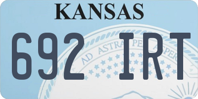 KS license plate 692IRT