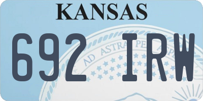 KS license plate 692IRW