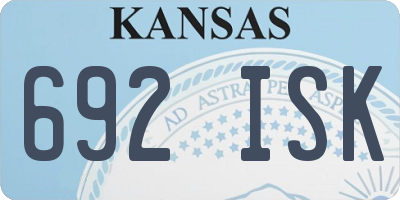 KS license plate 692ISK