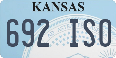 KS license plate 692ISO